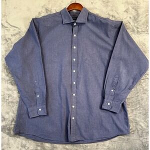 Proper Cloth Shirt Mens Button Blue 100% Cotton Size 3X Long Sleeve